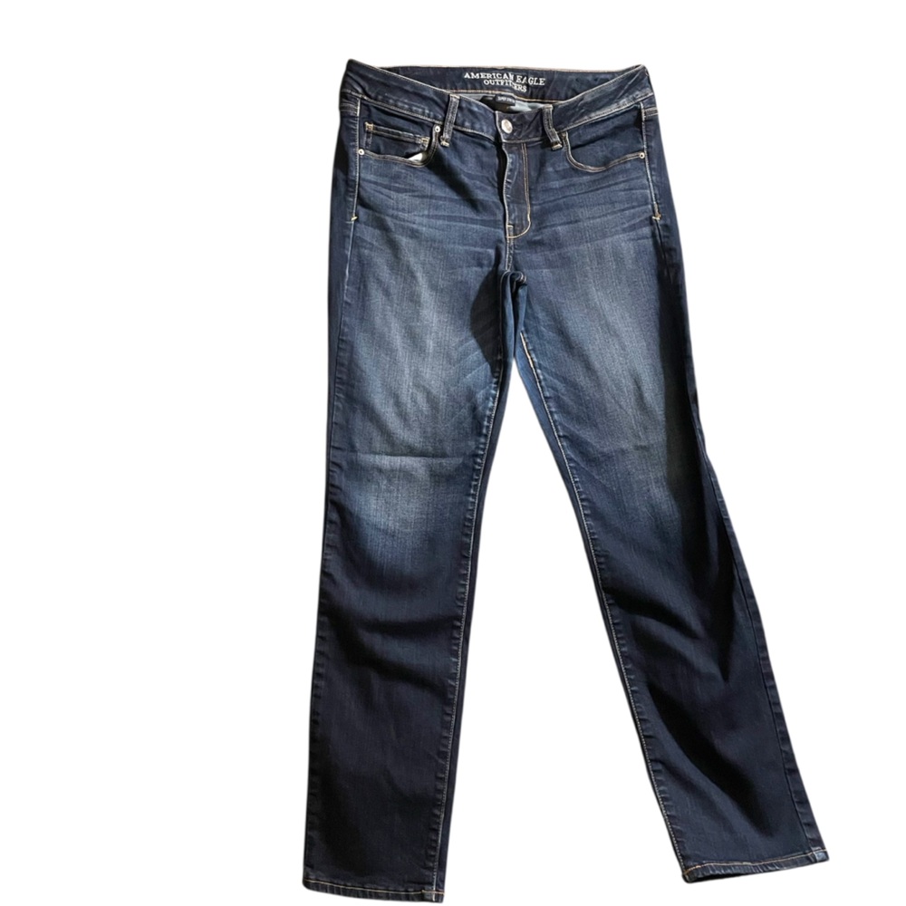 American Eagle Outfitters Blue Straight Leg Jeans Womens 12R